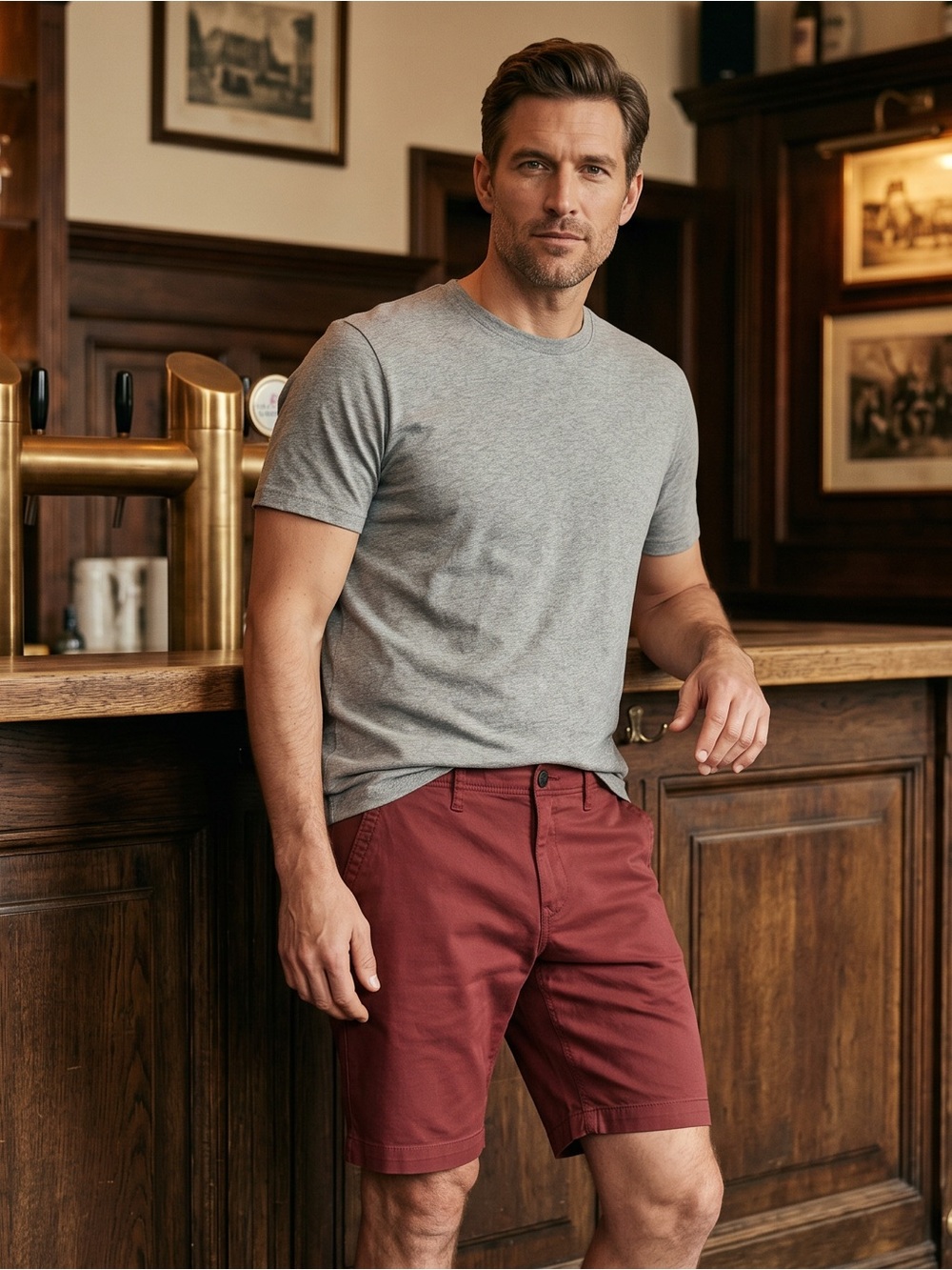 Lucky Brand Men’s Burnt Orange Chino Flat Front Shorts